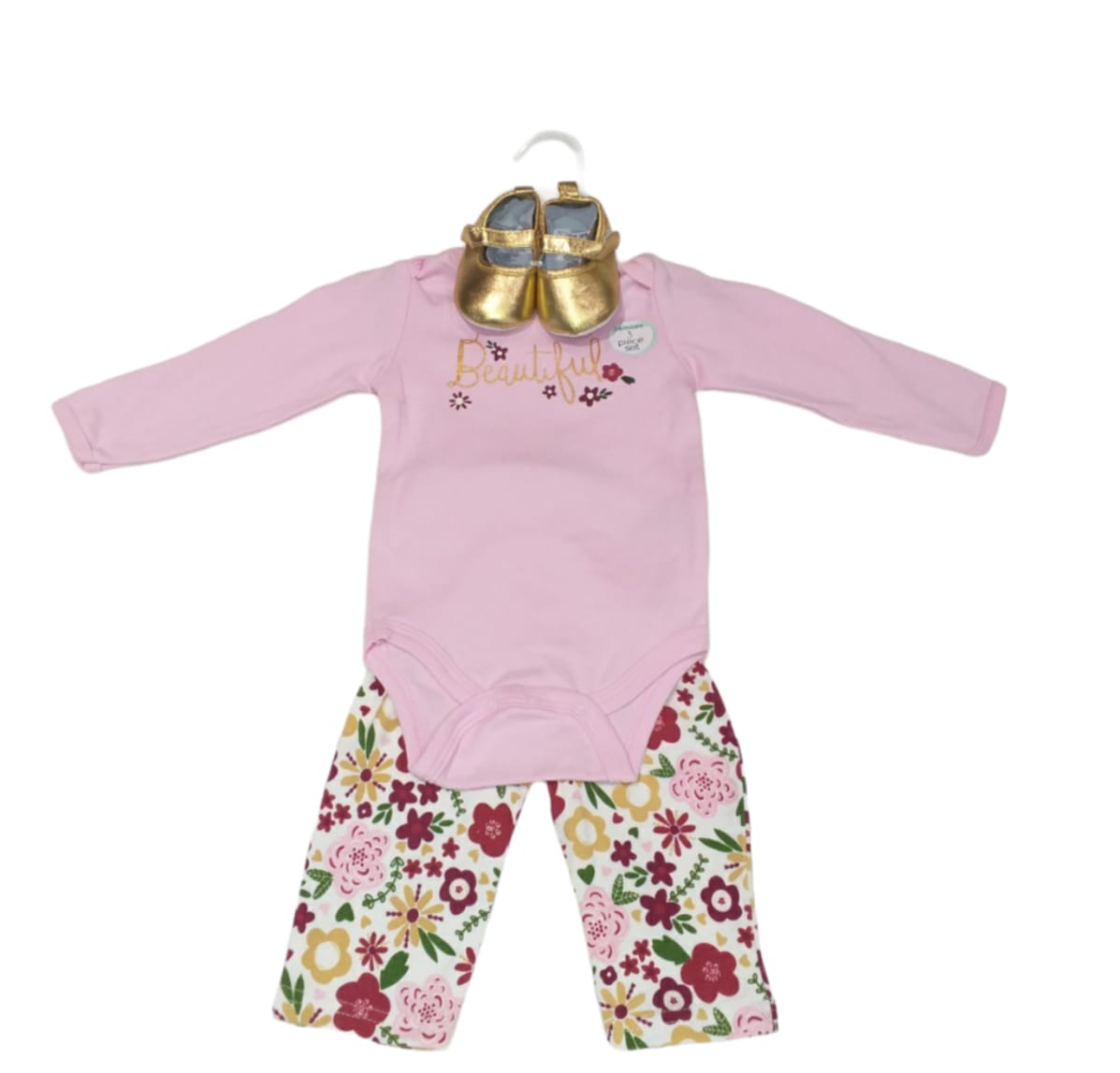 Baby Gear Pink 3Pc Tights Set (Size: 3m)