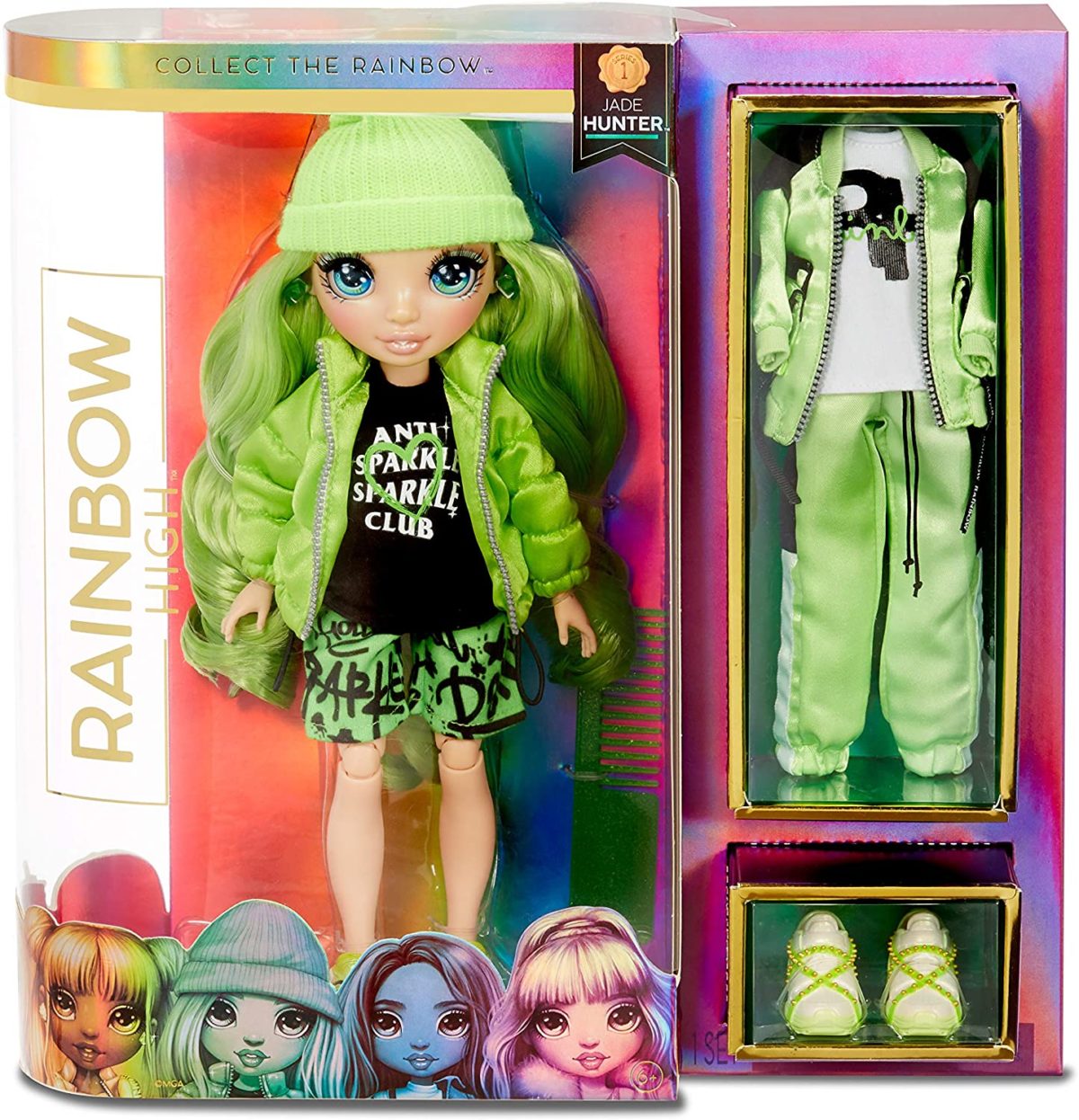 Rainbow High Jade Hunter – Green Fashion Doll with 2 Outfits – Shop876kids