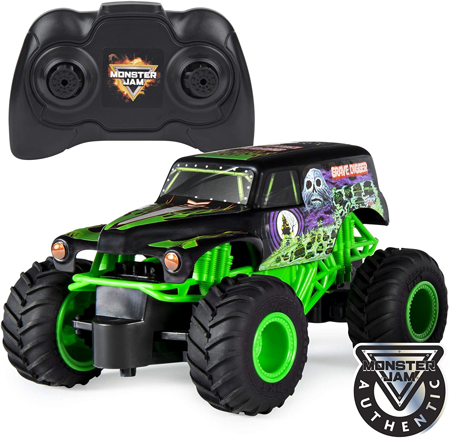 Monster Jam Official Grave Digger Remote Control Monster Truck, 1:24 Scale, 2.4 GHz