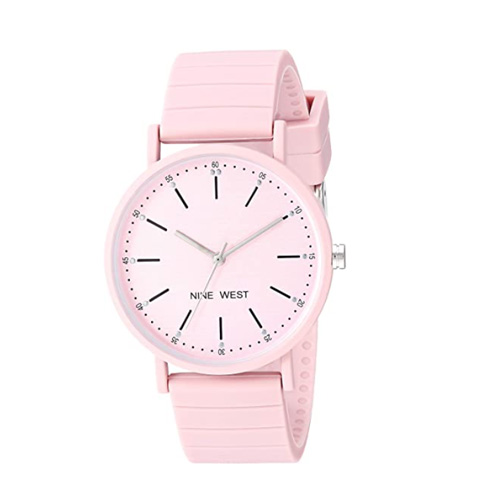 Nine West Pink Silicone Strap Watch