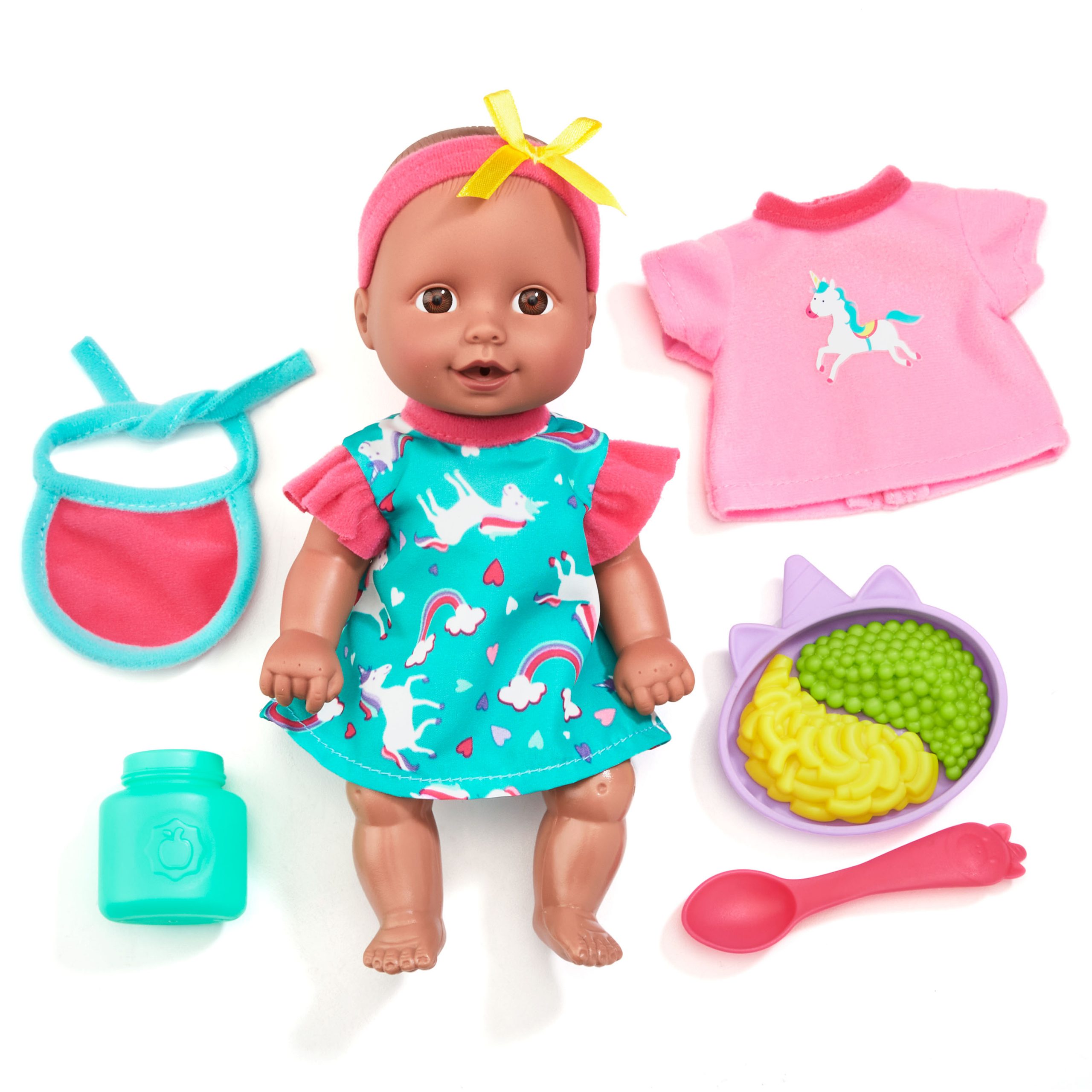 Kid Connection Mini Doll Play Set, African American, 11 Pieces