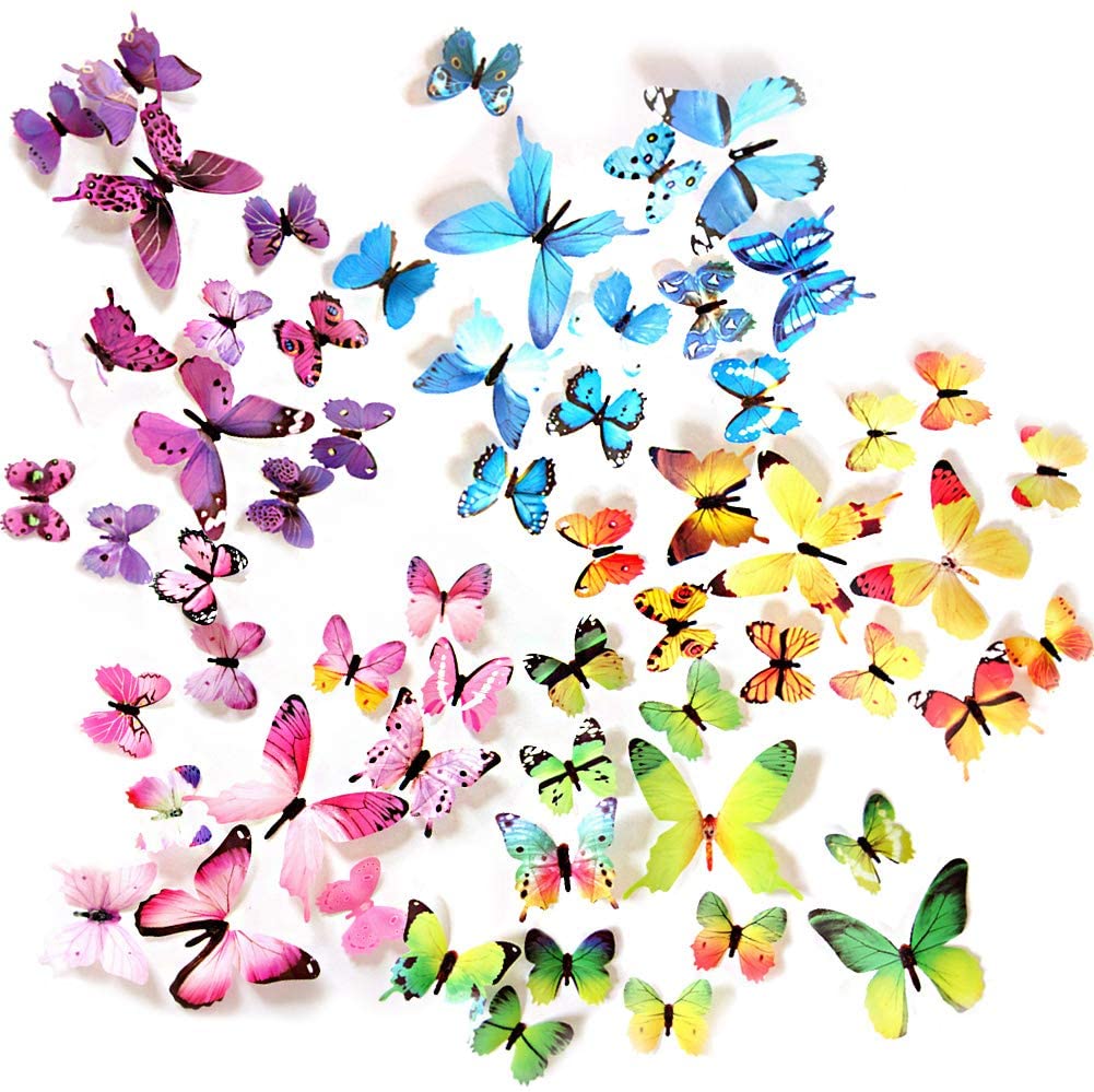 Butterfly Wall Decals – 60PCS 3D Butterflies Home Decor-Stickers