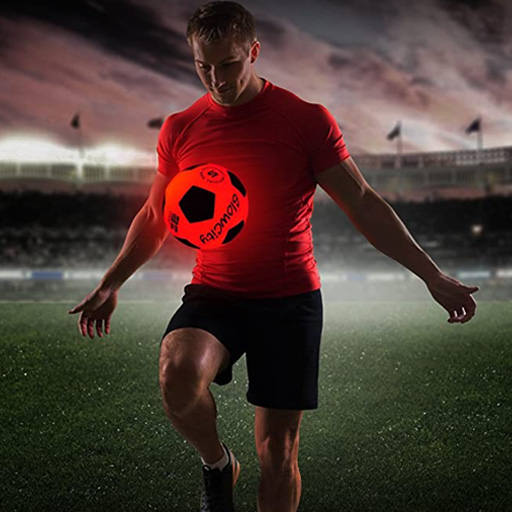 GlowCity Light Up LED Soccer Ball Blazing Red Edition with Hi-Bright LED Lights – Size 5
