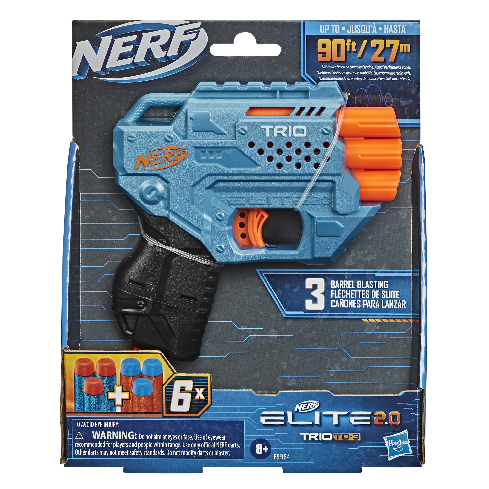 Nerf Elite 2.0 Trio SD-3, Includes 6 Official Nerf Darts