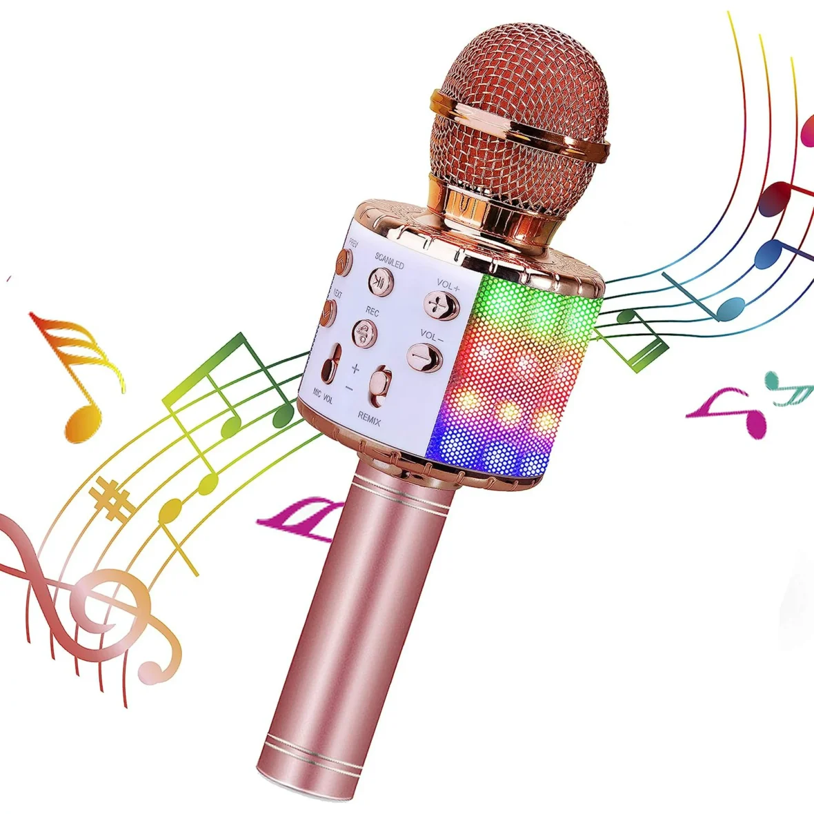 Music handheld KTV WS-858L Wireless Microphone HiFi speaker- Rose Gold