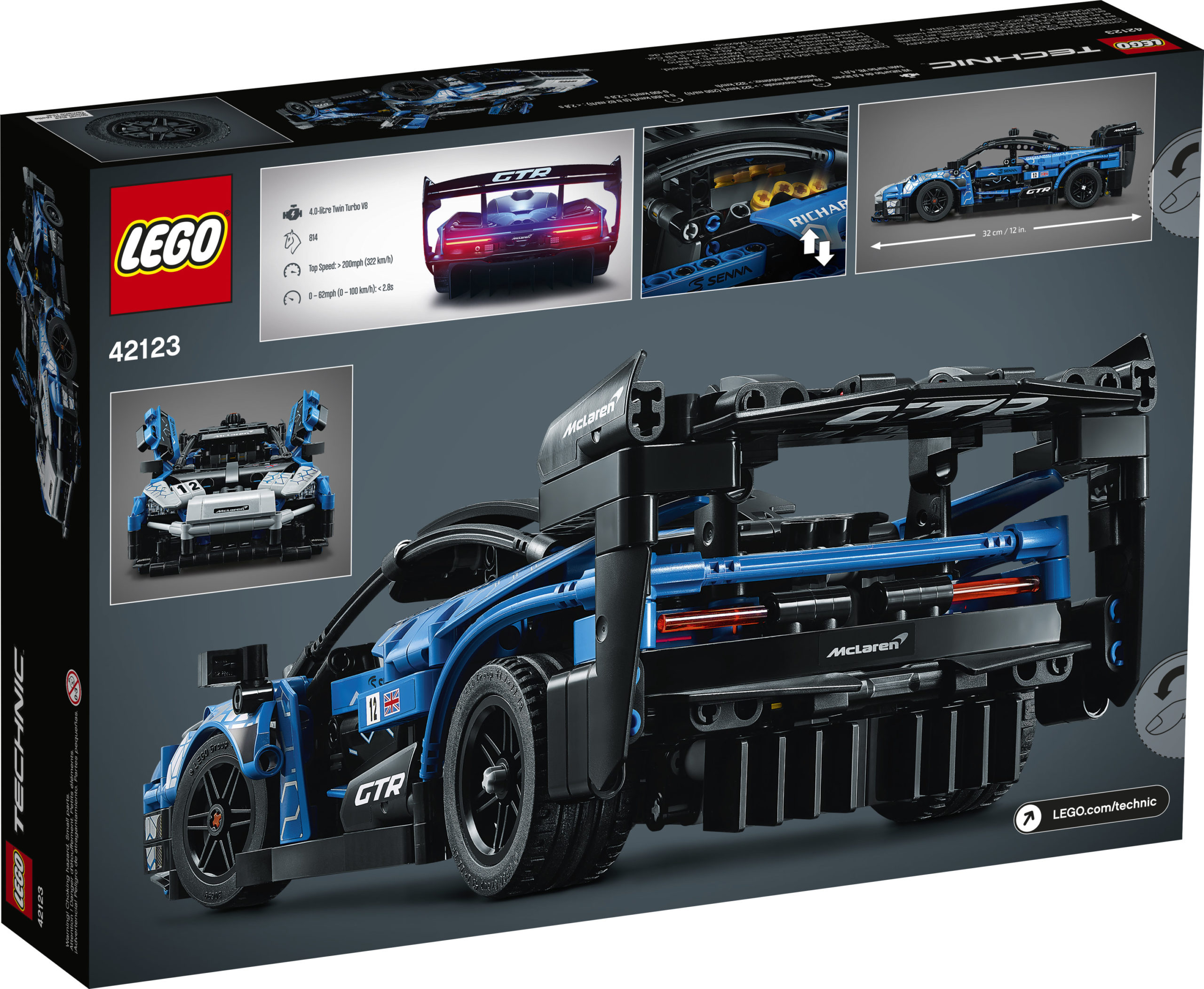 LEGO Technic McLaren Senna GTR 42123; Build and Display Model Building Toy (830 Pieces 