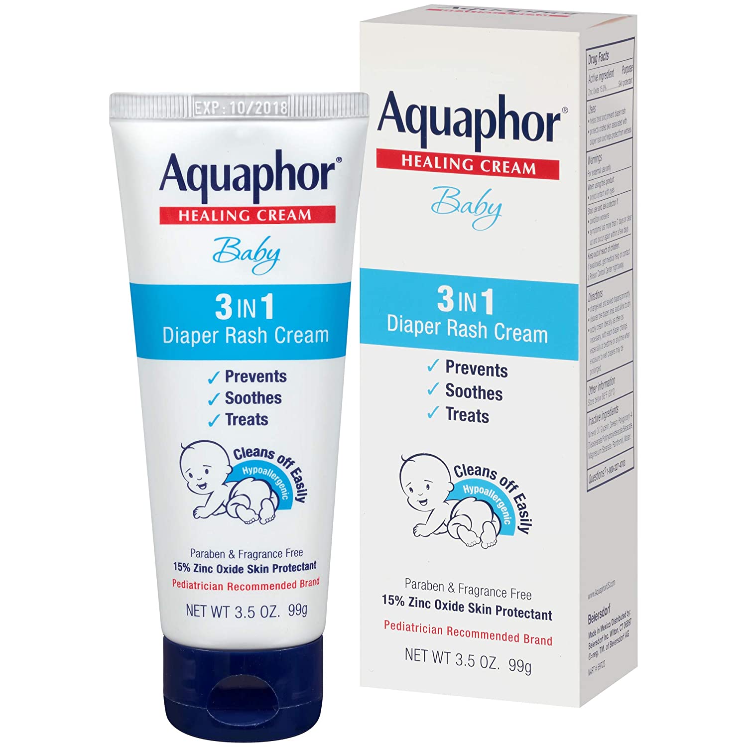 Aquaphor Baby Diaper Rash Cream 3.5 Ounce
