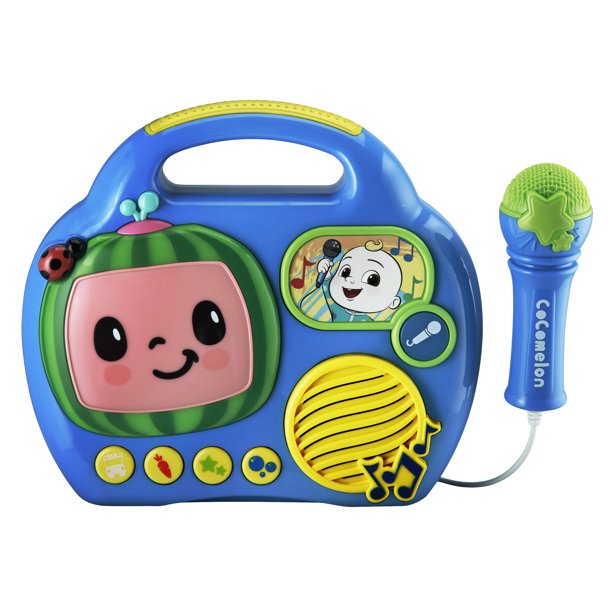 Cocomelon Sing Along Toy Boombox With Real Working Mic for Kids 18 Months and Up.