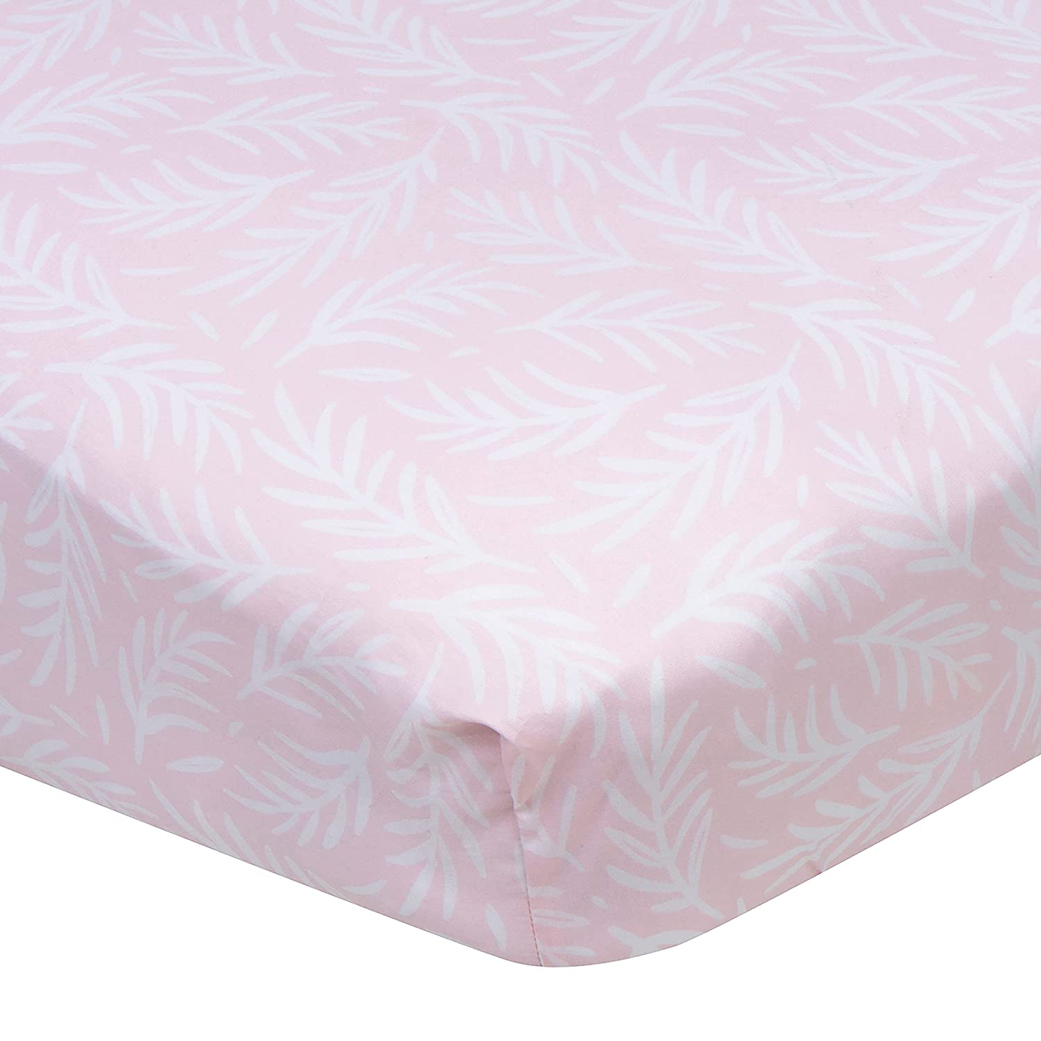 Gerber Baby Boys Girls Neutral Newborn Infant Baby Toddler Nursery 100% Cotton Fitted Bedding Crib Sheet, Leaves Pink, 28″ x 52″