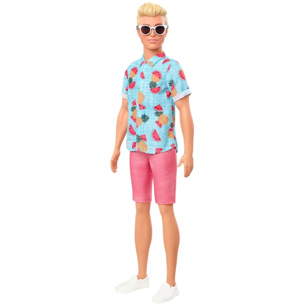 Barbie Ken Fashionistas Doll #152, Sculpted Blonde Hair & Tropical Print Shirt