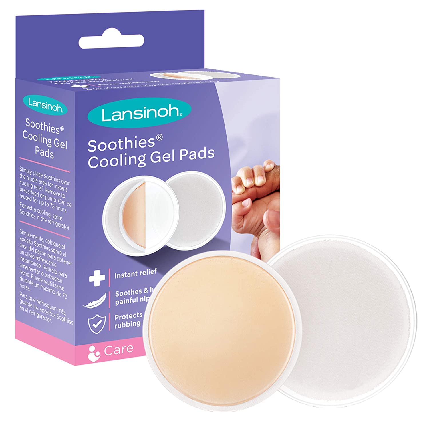 Lansinoh Soothies Breast Gel Pads for Breastfeeding and Nipple Relief, 2 Pads