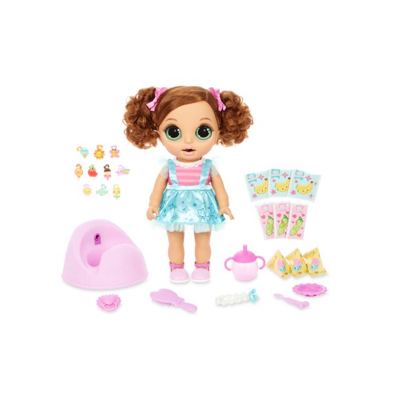 Baby Born Surprise Magic Potty Surprise Green Eyes – Doll Pees Glitter & Poops Surprise Charms