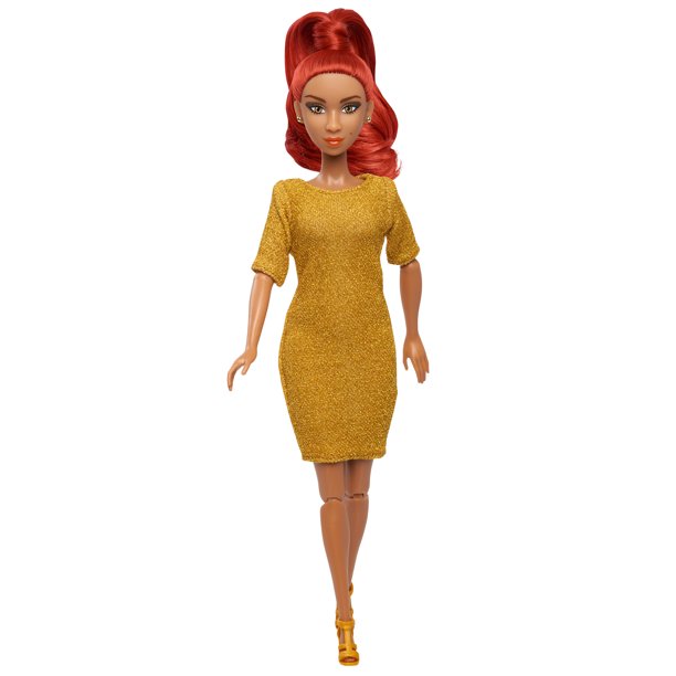 Fresh Dolls Marisol Fashion Doll, 11.5-inches tall, gold dress, red hair, Preschool Ages 3 up by Just Play