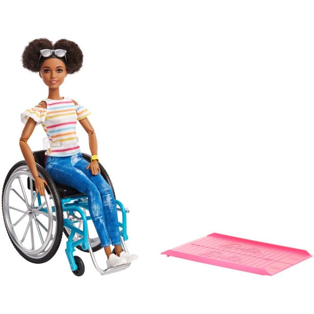 Barbie Fashionistas Doll, Brunette Hair with Wheelchair & Ramp