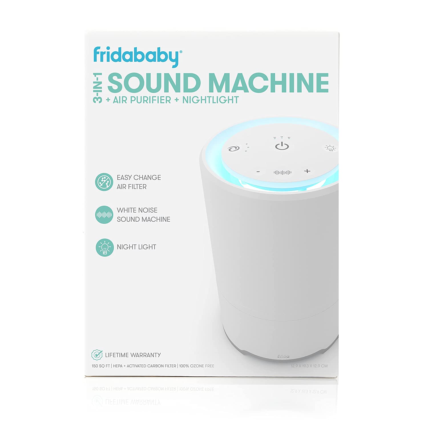 3-in-1 Sound Machine, Air Purifier + Nightlight with 3 Fan Speeds and Easy-Change Filter by Fridababy