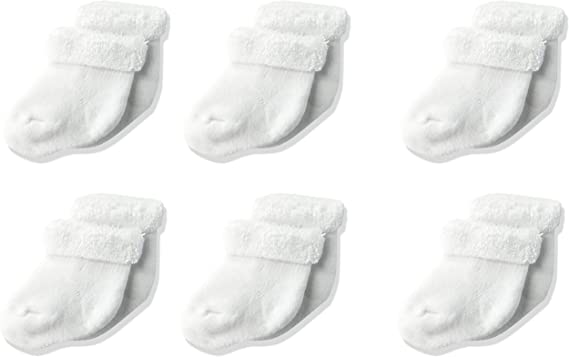 Gerber baby 6-pair Sock- white