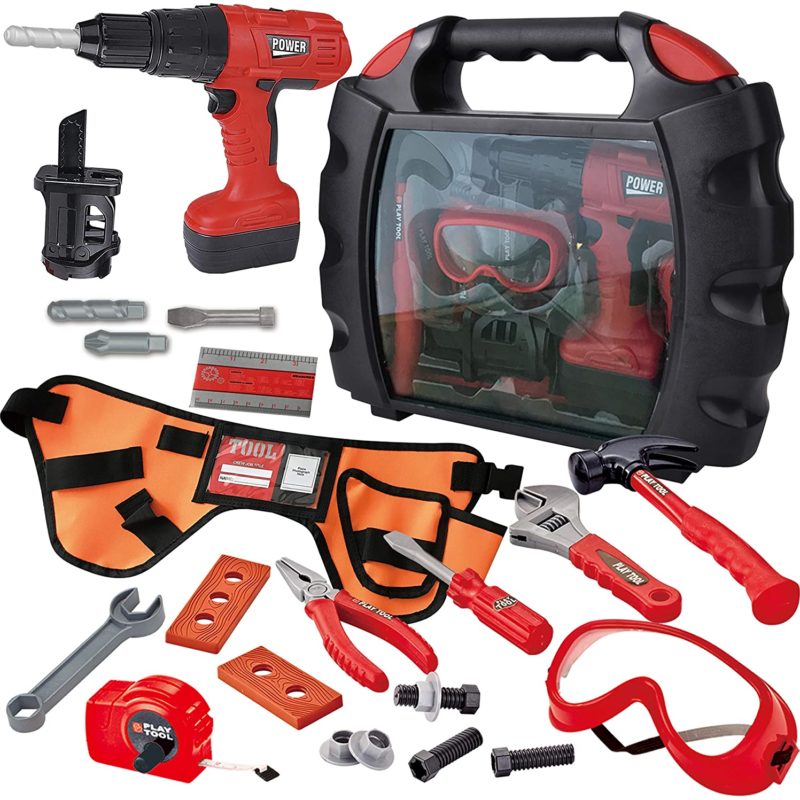 JOYIN 24 Pieces Kids Construction Tool Toy Kit Playset with