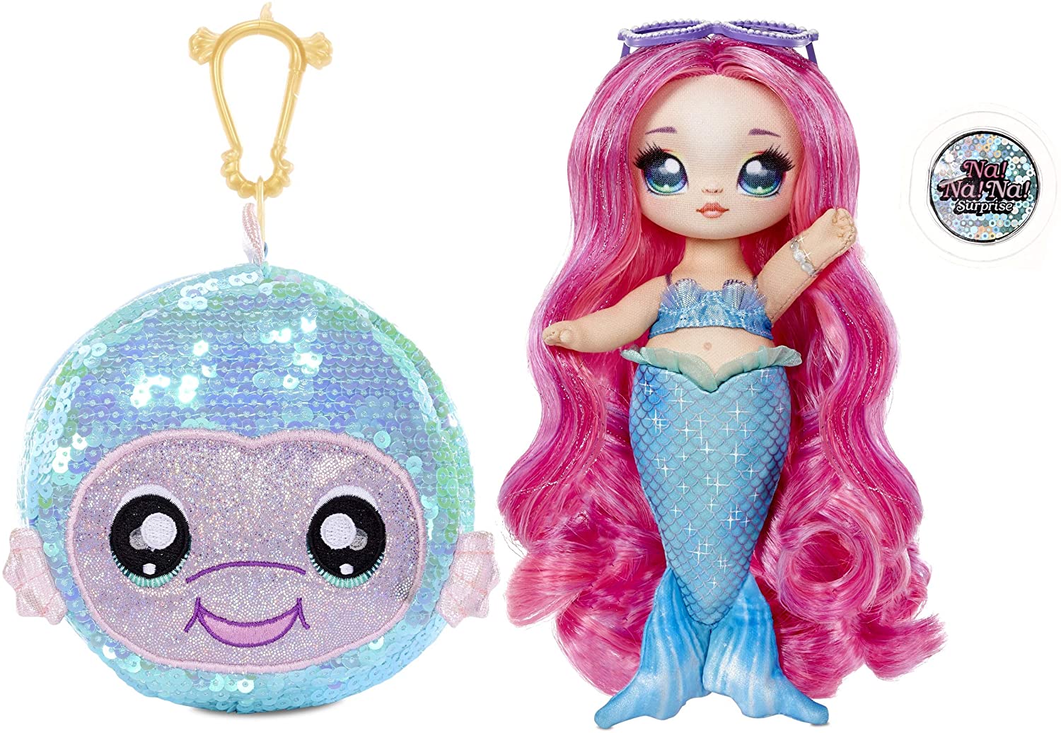 Na! Na! Na! Surprise 2-in-1 Fashion Doll and Sparkly Sequined Purse Sparkle Series – Marina Jewels, 7.5″ Mermaid Doll