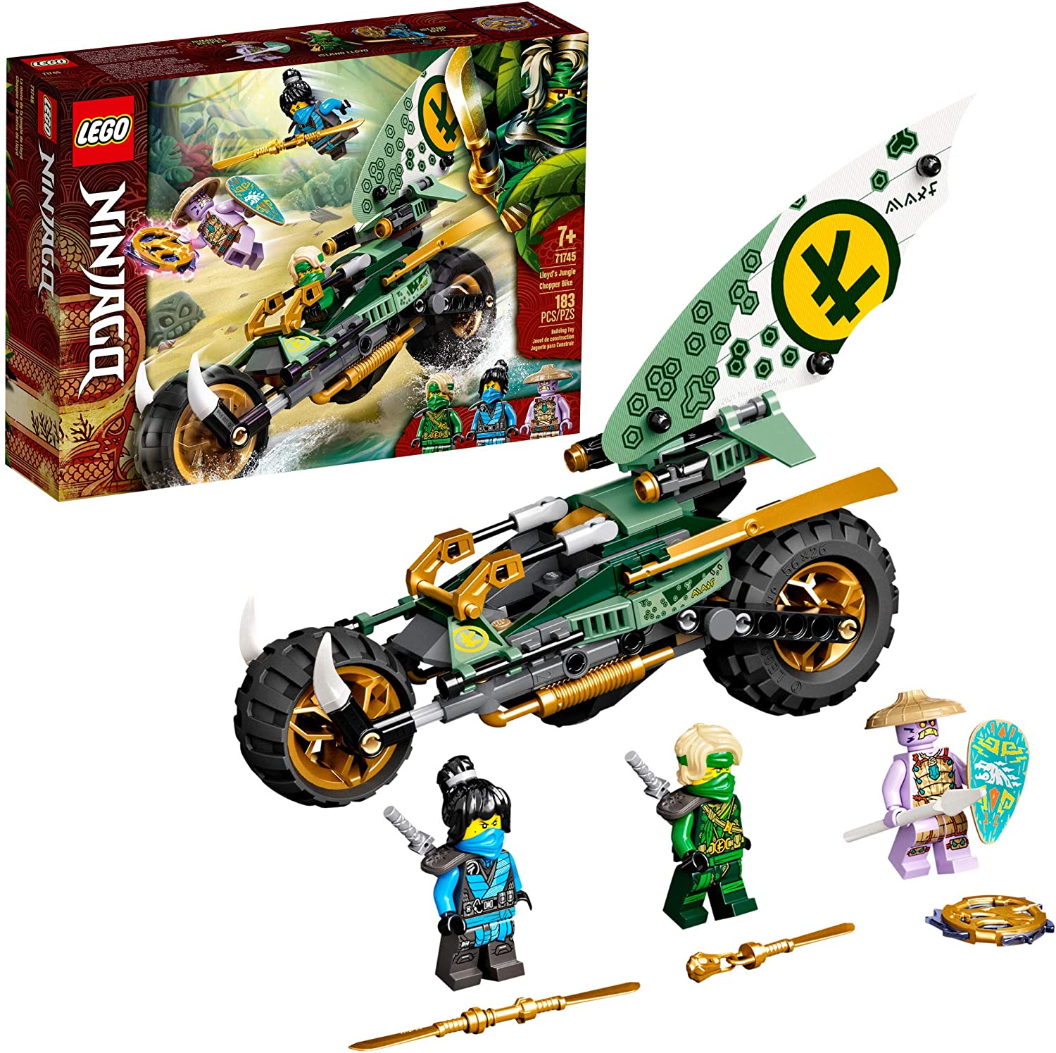 LEGO NINJAGO Lloyd’s Jungle Chopper Bike 71745 Building Kit 183 pieces
