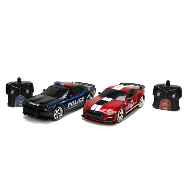 Hyperchargers Heat Chase 1:16 2020 Ford Mustang Shelby GT500 & 2019 Dodge Challenger SRT Radio Control Cars