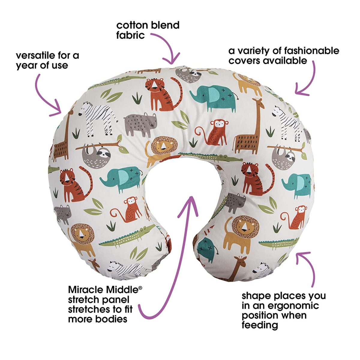Boppy Nursing Pillow and Positioner—Original Neutral Jungle Colors