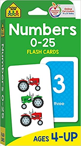 School Zone – Numbers 0-25 Flash Cards – Ages 4 to 6