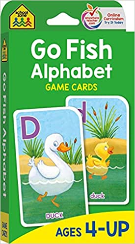 School Zone – Go Fish Alphabet Game Cards – Ages 4 and Up