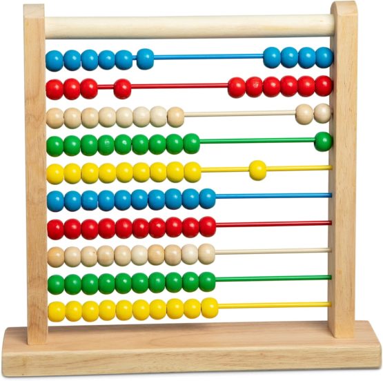 Melissa & Doug Abacus – Classic Wooden Educational Counting Toy With 100 Beads