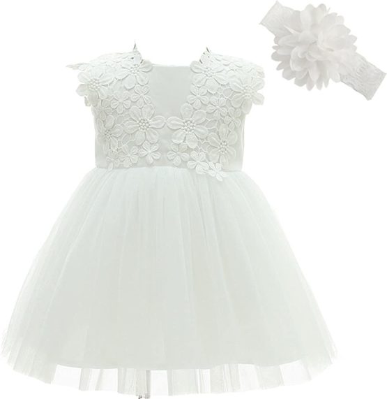 Christening/ Baptism Outfit- 0-6 months Baby Girl Dress Christening Baptism Gowns Flower Girl Dress