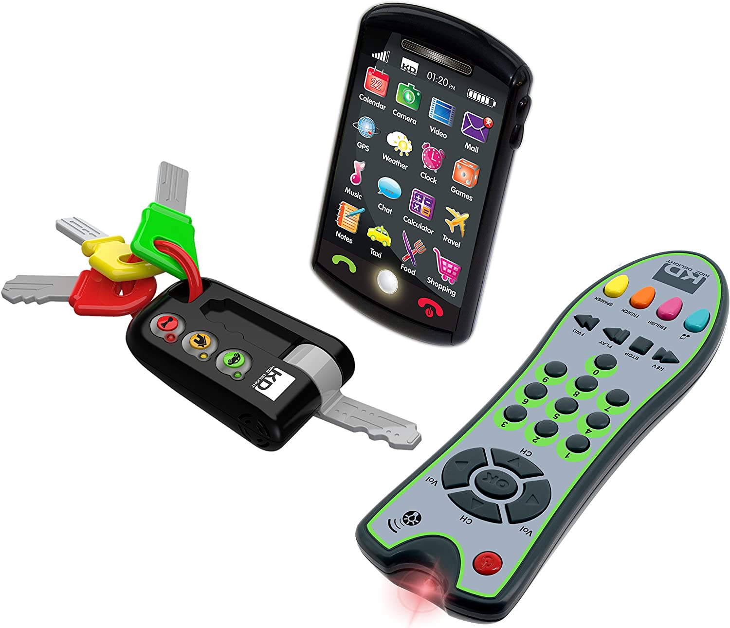 Kidz Delight Tech Too, Tech Set Trio- Car keys cell phone and remote