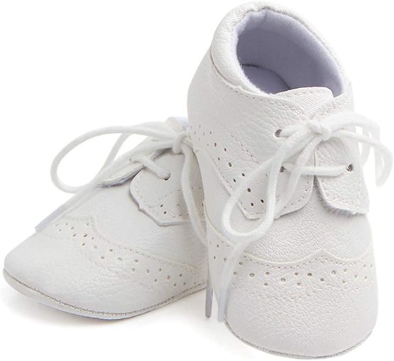 Christening Infant Baby Boys Soft Sole Shoes- Walking Shoes, Soft Sole Non-Slip First Walker Shoes Newborn Crib Shoes, Perfect for Baptism/Crawling/Wedding