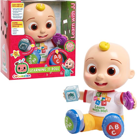 CoComelon Interactive Learning JJ Doll with Lights, Sounds, and Music to Encourage Letter, Number, and Color Recognition, Kids Toys for Ages 18 Month