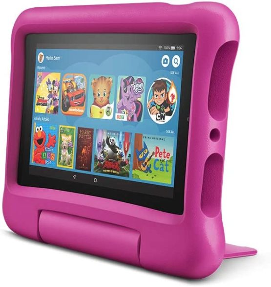 Fire 7 Kids tablet, 7″ Display, ages 3-7, 16 GB, Pink Kid-Proof Case