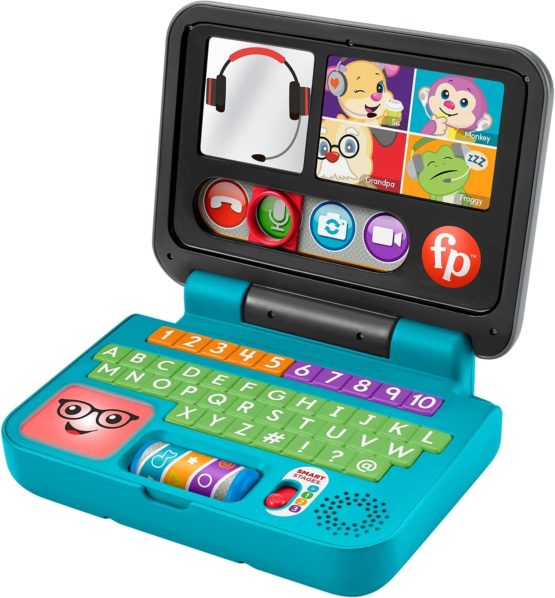 Fisher-Price Laugh & Learn Let’s Connect Laptop, Electronic Toy with Lights, Music and Smart Stages Learning Content for Infants and Toddlers