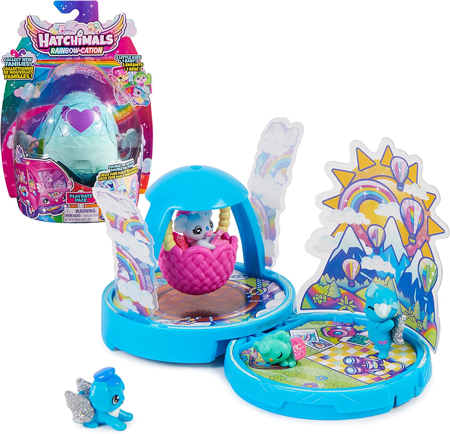 Hatchimals CollEGGtibles, Rainbow-Cation Playdate Pack Playset Toy, 4 Characters, 2 Accessories (Style May Vary)