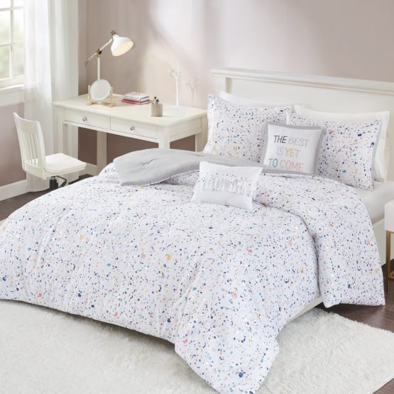 Mainstays White 5 Piece Comforter Set, Full/Queen