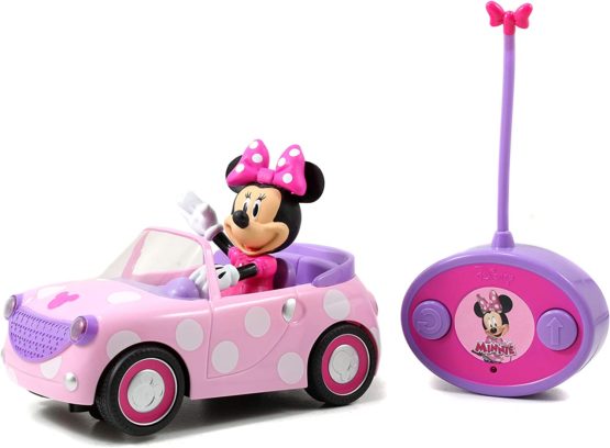 Disney Junior Minnie Mouse Roadster RC Car with Polka Dots, 27 MHz, Pink with White Polka Dots, Standard