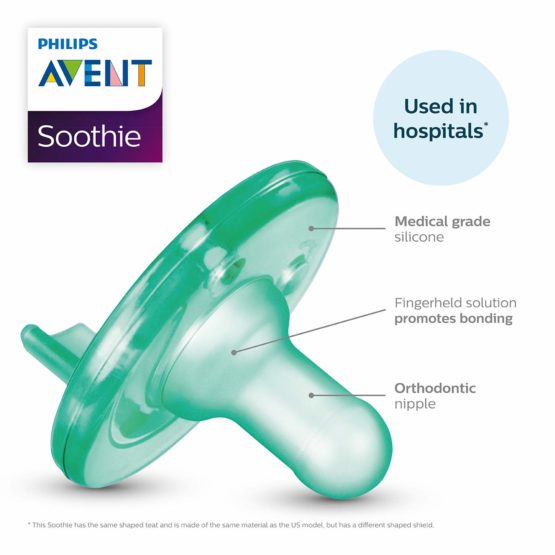 Philips AVENT Soothie Pacifier, 0-3 months, Green, Vanilla Scented, 2 pack,
