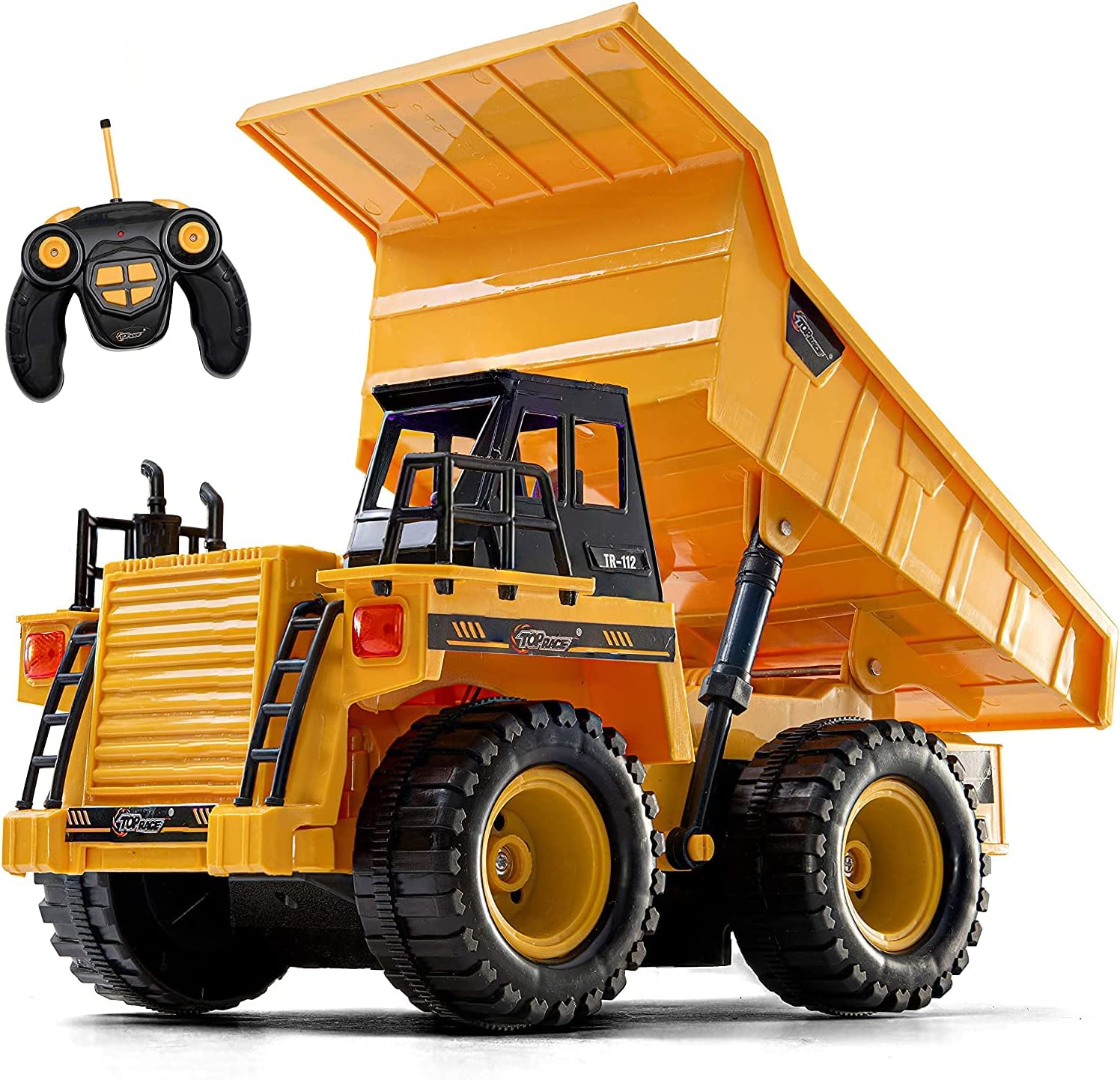 Top Race Remote Control Construction Dump Truck Toy, RC Dump Truck Toys, Construction Toys Vehicle, RC Truck Toys for 8,9,10,11,12 Year Old Boys and up