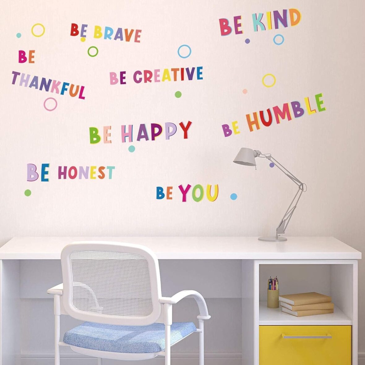 Motivational Phrases Stickers Inspirational Lettering Decals Be Thankful Be Creative Be Brave Decals for Classroom Nursery Kids Home Decoration