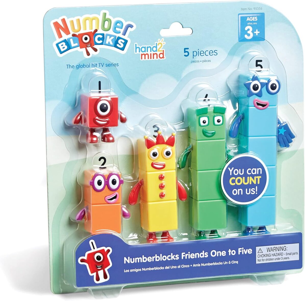 hand2mind Numberblocks Friends One to Five Figures, Toy Figures Collectibles, Small Cartoon Figurines for Kids, Mini Action Figures