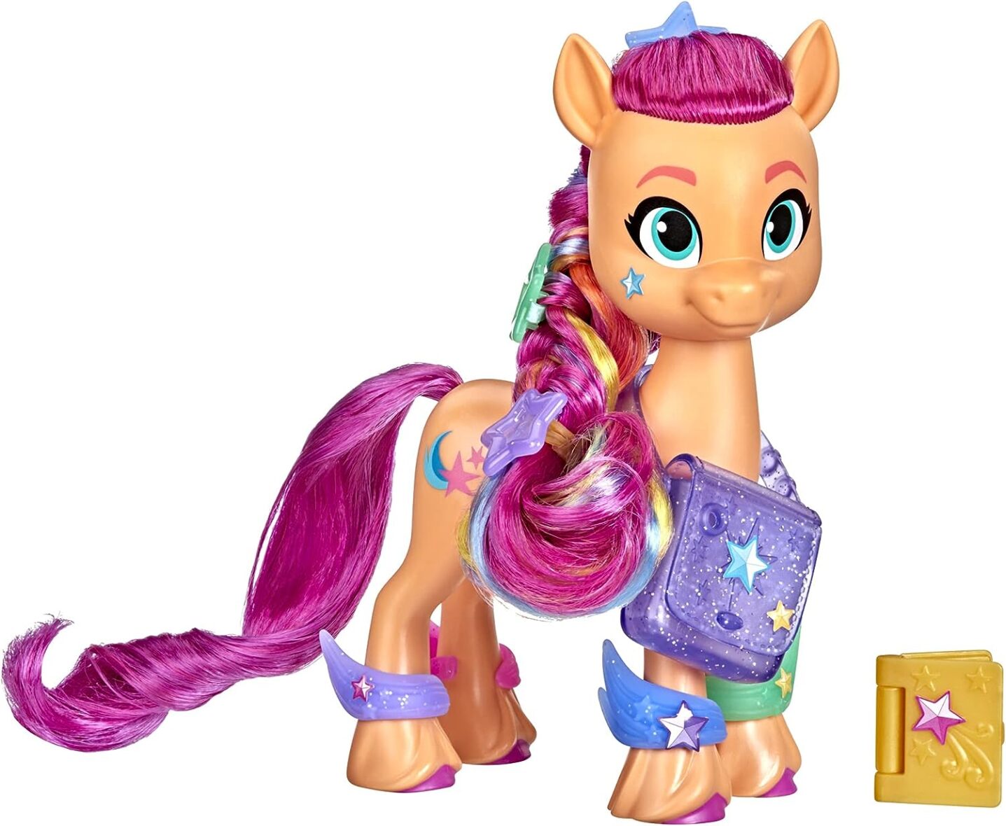 My Little Pony: A New Generation Rainbow Reveal Sunny Starscout – 6-Inch Orange Pony Toy with Surprise Rainbow Braid and 17 Accessories