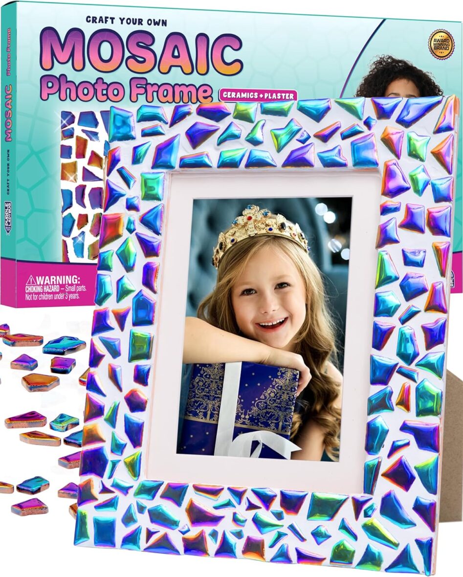 PURPLE LADYBUG Design Your Own Picture Frame Mosaic Kits for Kids