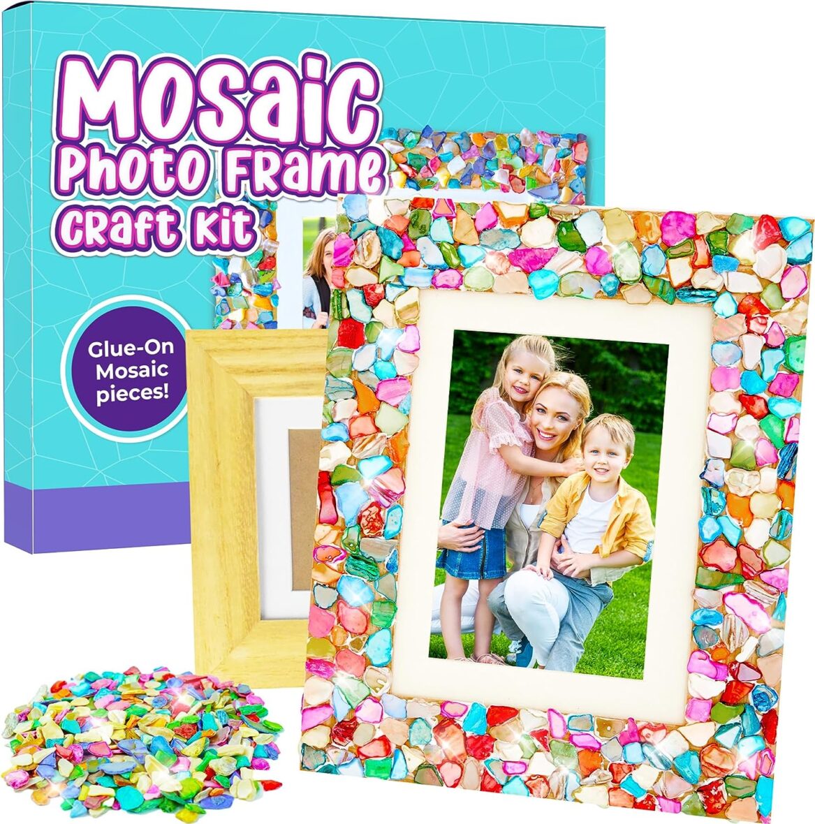 PURPLE LADYBUG DIY Picture Frame Craft Kit for Kids – Mosaic Crafts for Girls Ages 8-12, Arts and Crafts