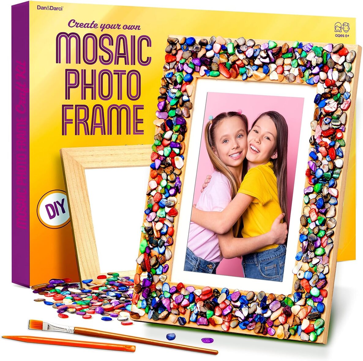 Dan & Darci Mosaic Picture Frame Kit for Kids – Arts and Craft Kits for Girls & Boys