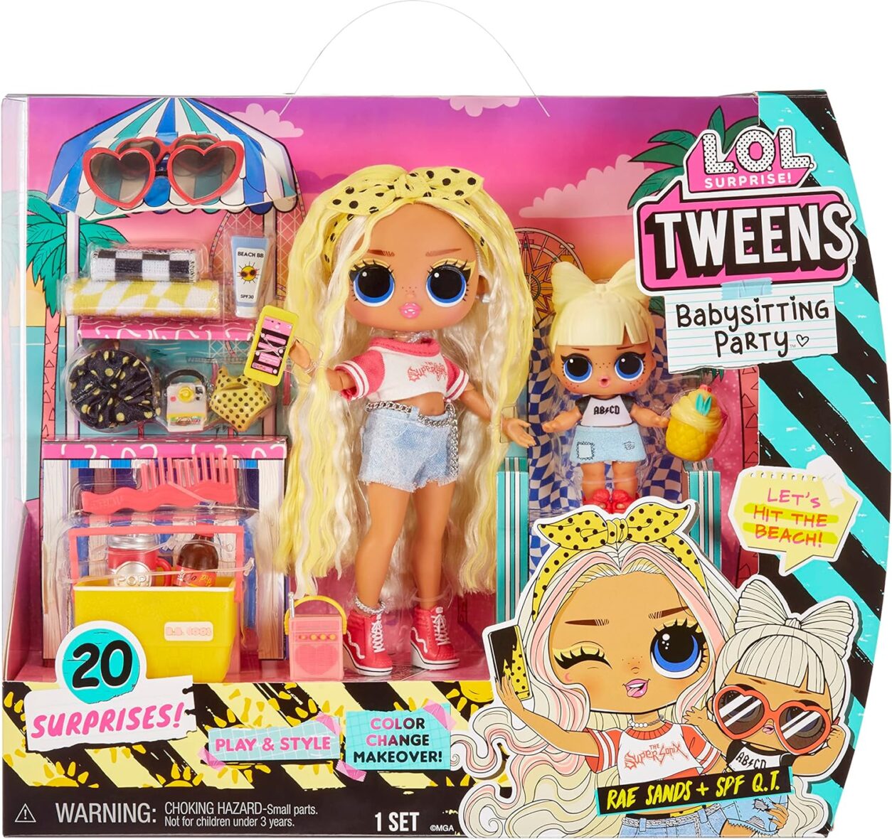 L.O.L. Surprise! Tweens Babysitting Beach Party with 20 Surprises Including Color Change Features and 2 Dolls – Great Gift for Kids Ages 4+