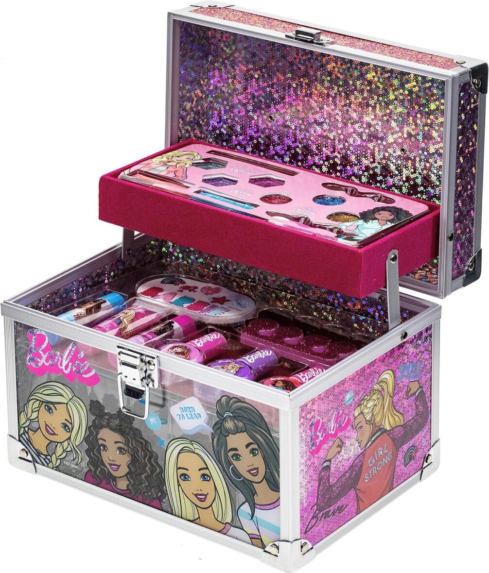 Barbie Movie Kids Makeup Kit for Girls, Real Washable Toy Makeup Set, Barbie Gift, Play Makeup and Pretend Play