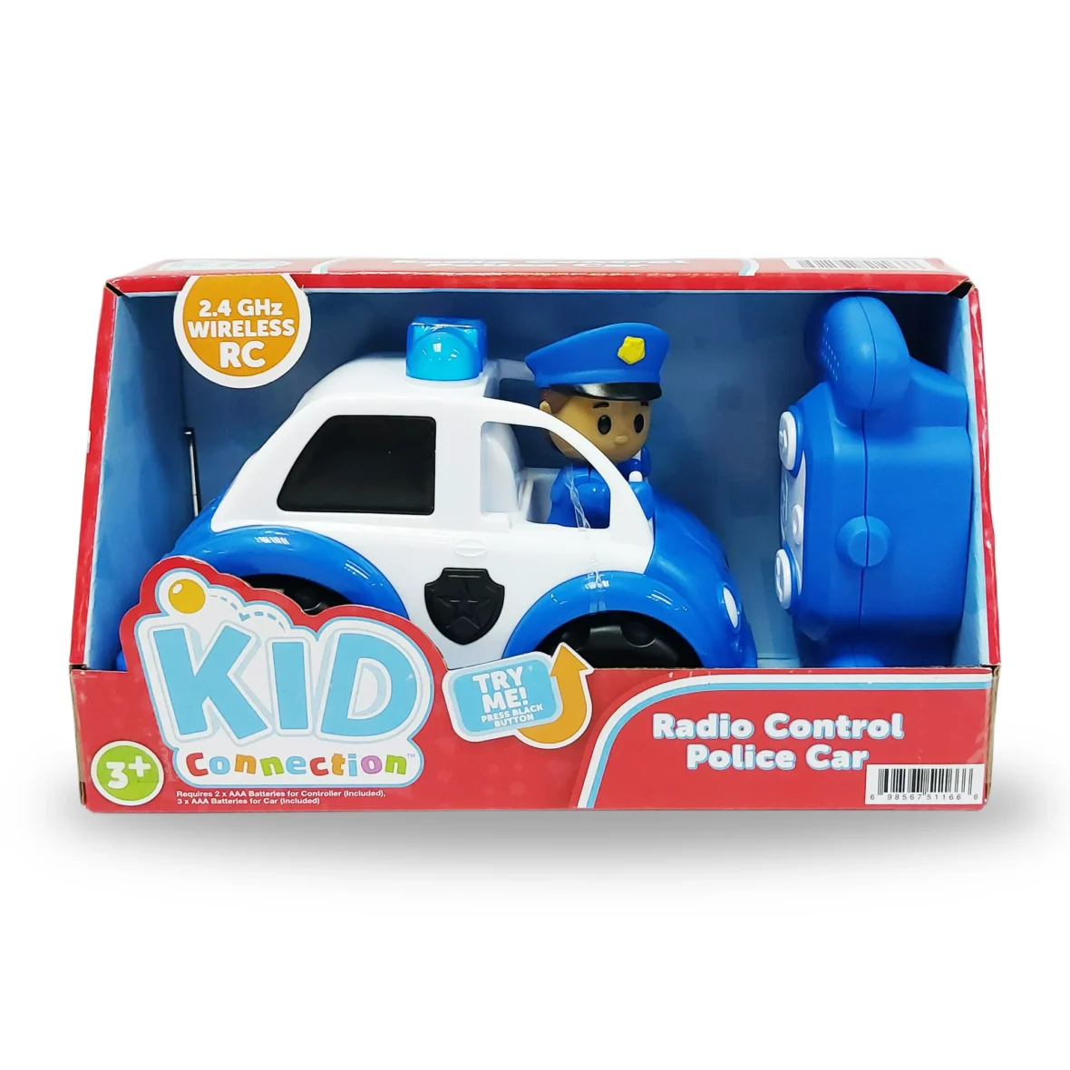 Kid Connection RC Police Car with Lights and Police Officer Figure, 2.4G