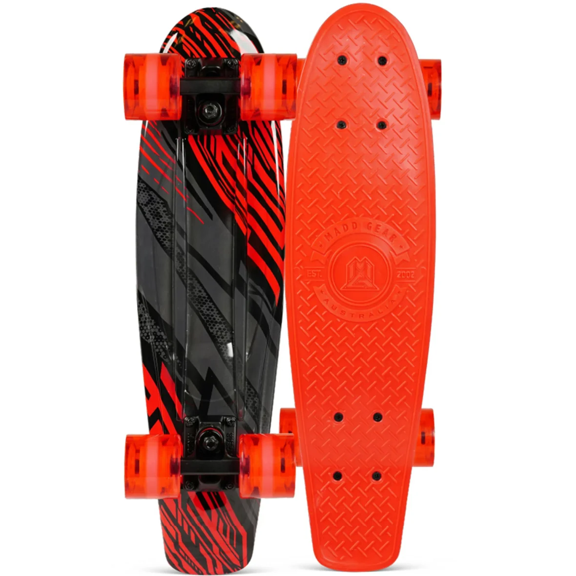 Madd Gear 22″ Retro Beginner Skateboard Mini Cruiser- 62 mm Wheels – Racer- Beginner Penny Style Board