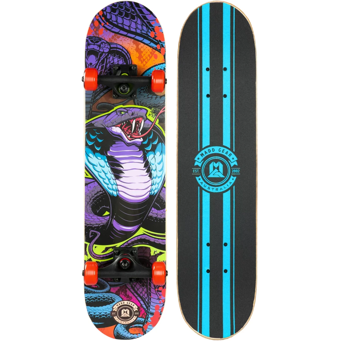 Madd Gear 31 x 7 Inch Double Kicktail Beginner Complete Skateboard with Maple Deck – Viper